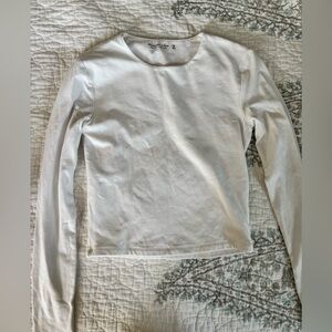 2x Abercrombie and Fitch White and Pink Long Sleeve Top